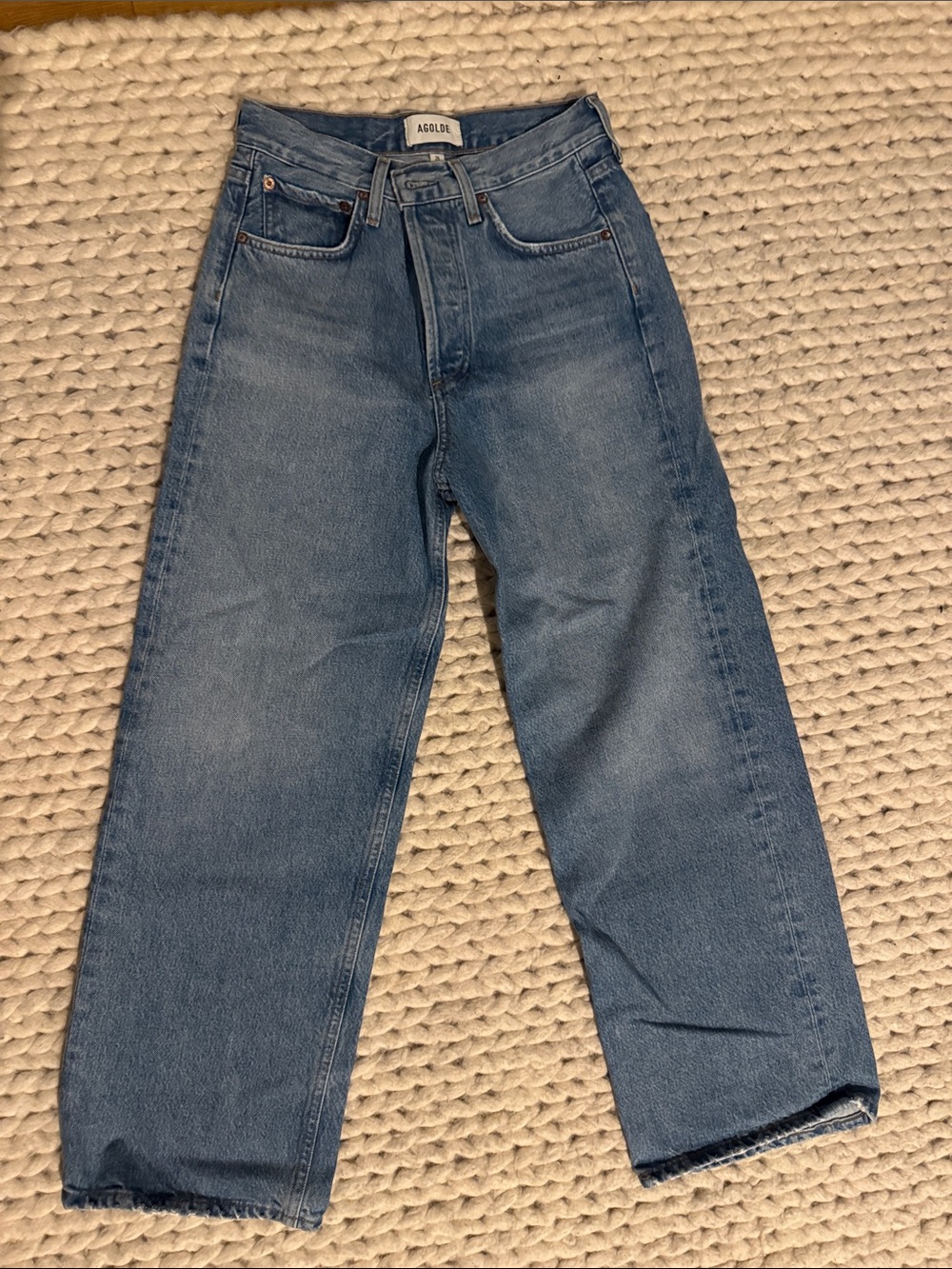 Agolde Women’s Straight-Leg Ren Jeans in Medium Blue Denim
